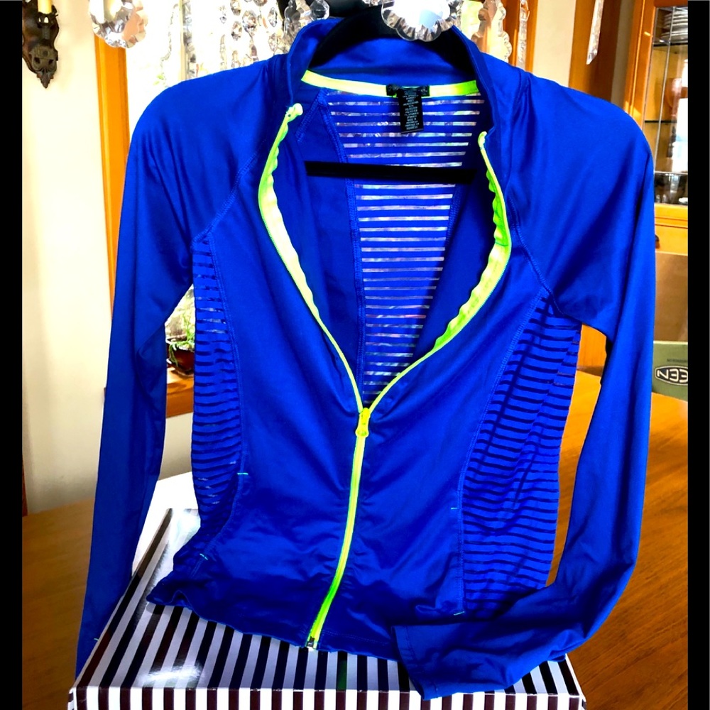 Cobalt blue sheer inserts Live Love Dream jacket